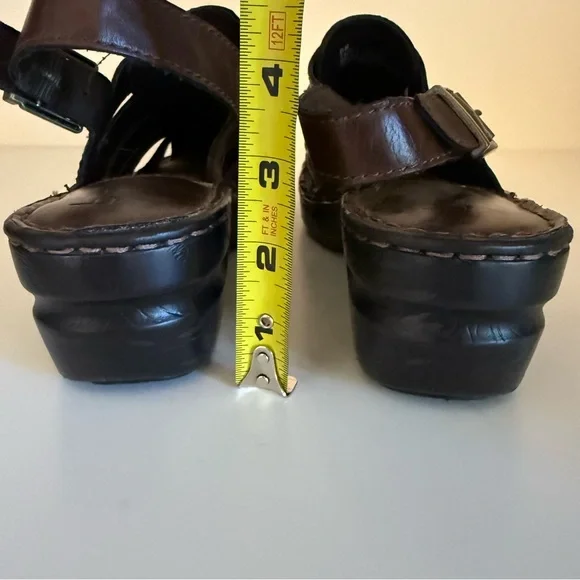 boc Women's Woven Mule Adjustable Strap Size 8 Brown Faux Leather with Buckle - Picture 13 of 13